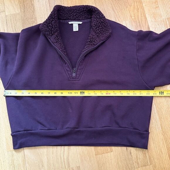 Victoria's Secret Fleece Lined Quarter Zip Pullover Sweater Sweatshirt Purple XL - Picture 8 of 16